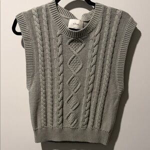 Wilfred Sage Gray Cable Knit Sleeveless Sweater Vest